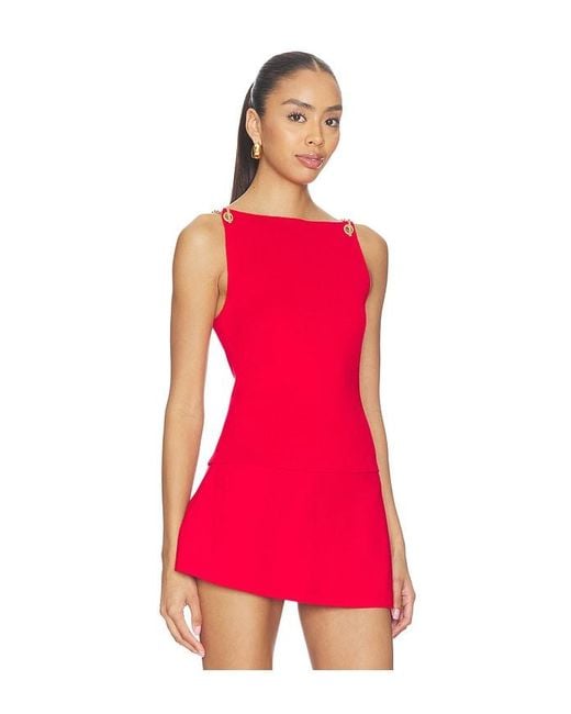 Cult Gaia Red Georgette Top
