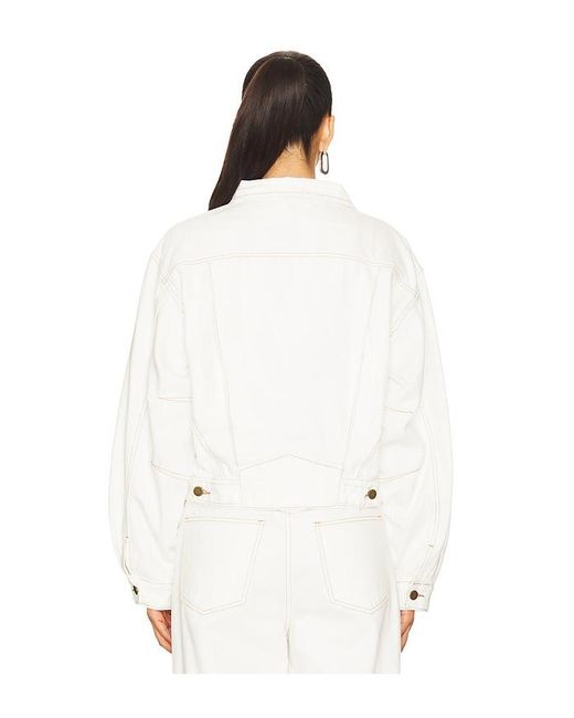 SNDY'S White Rune Denim Jacket