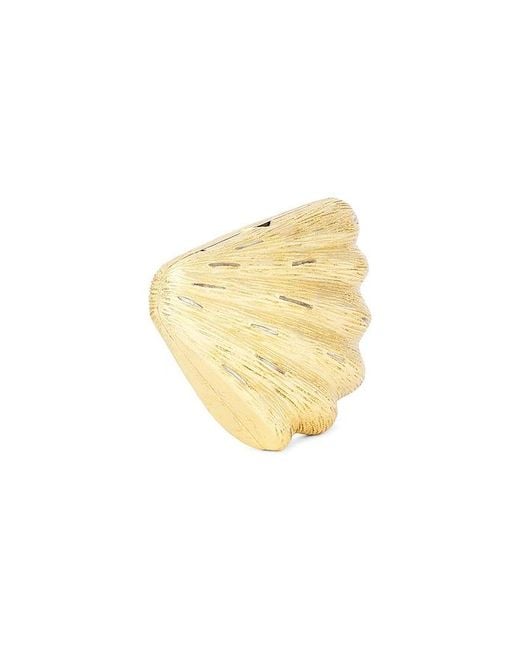 Emm Kuo White Saline Fan Shaped Evening Clutch