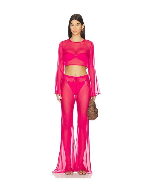 Shani Shemer Pink Phoenix Crop Top