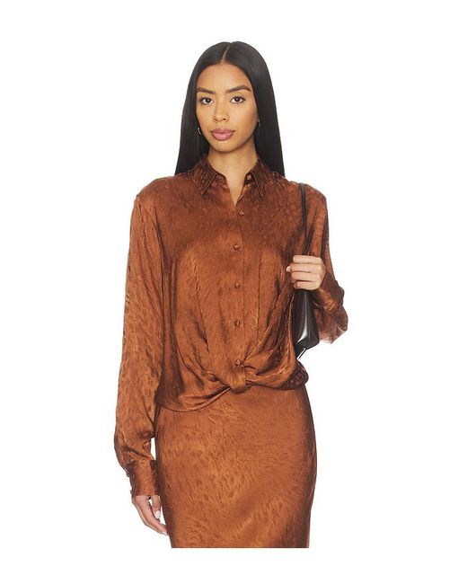 Prabal Gurung Orange Fron Button Down Blouse