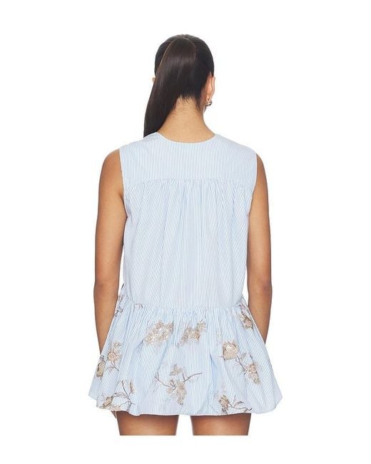 AKNVAS Blue Lamia Poplin Top