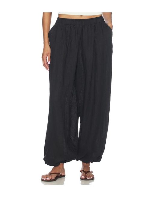 AEXAE Black Linen Balloon Pant