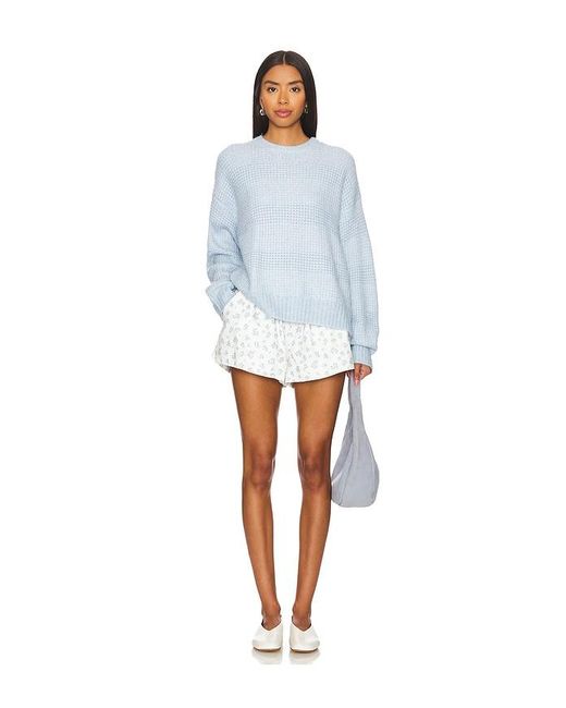 Sanctuary Blue Ribbed Knit Pullover Sweater