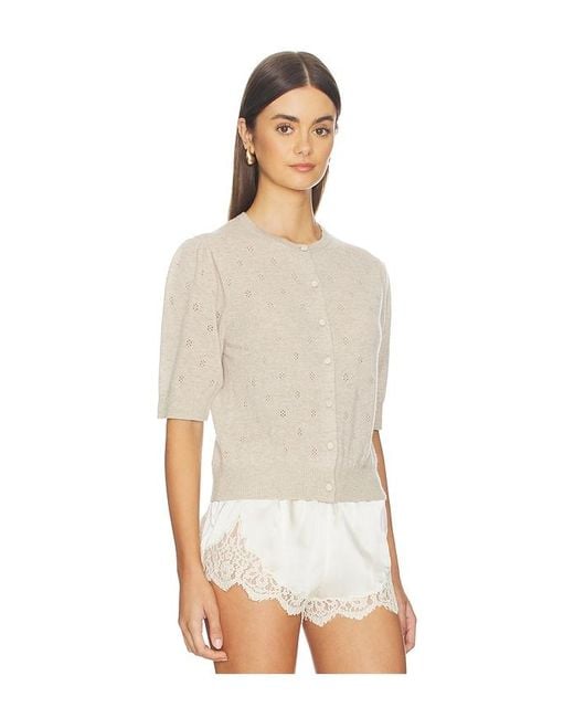 Citizens of Humanity White Raina Pointelle Short Sleeve Cardigan