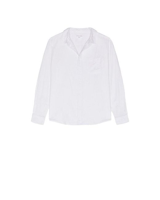 Vintage Summer White Long Sleeve Linen Button Down Shirt for men