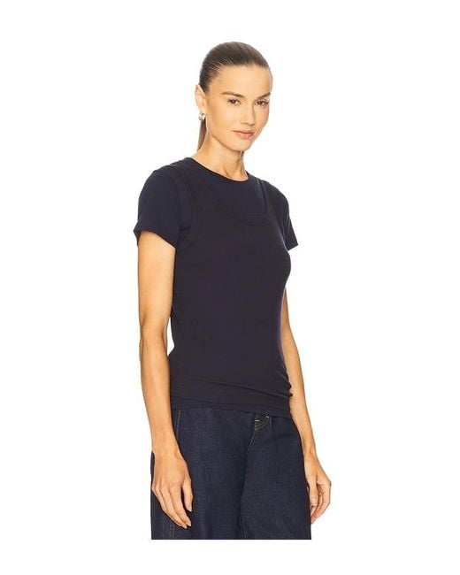 GRLFRND Blue Layered Short Sleeve Tee