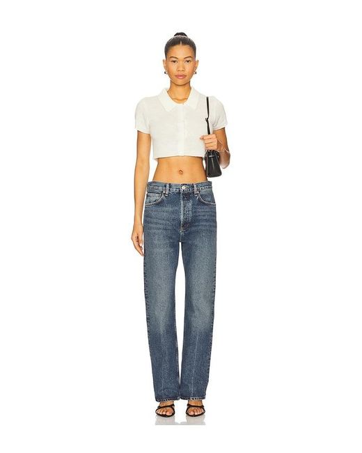 Agolde Blue Fran Straight Leg Jeans