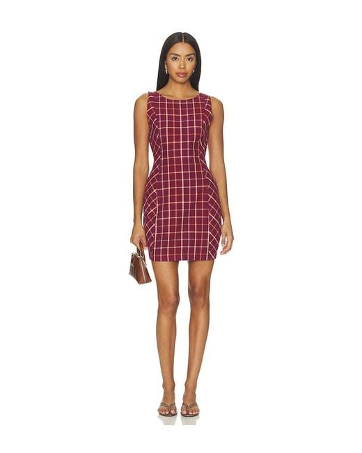 Free People Red Atlas Plaid Mini Dress