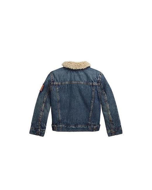 Polo Ralph Lauren Blue Kids Denim Sherpa Trucker Jacket