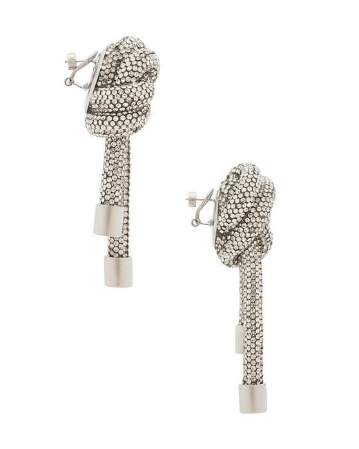 Area Multicolor Crystal Knot Earrings
