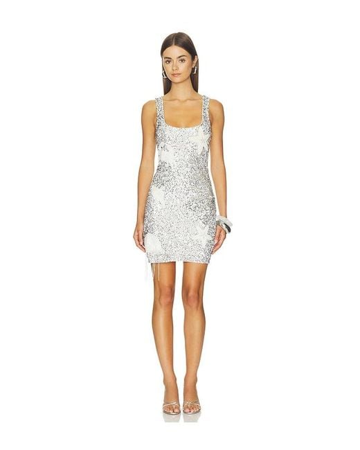 Leslie Amon White Mermaid Skin Mini Dress Bridal