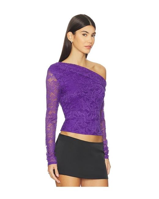 AFRM Purple Barry Fine Lace Top