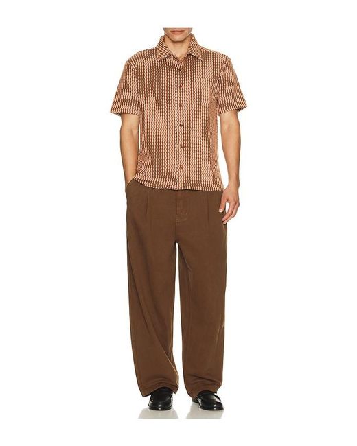BOUND Brown Castro Woven Shirt for men