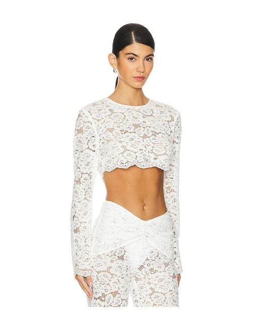 Shani Shemer White Ella Crop Top