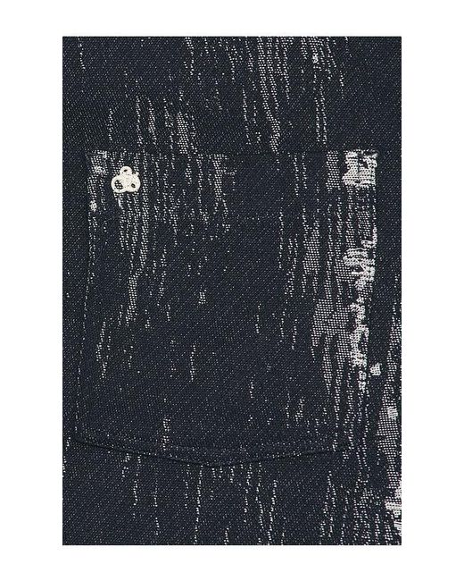 Scotch & Soda Blue Jacquard Relaxed Fit Overshirt for men