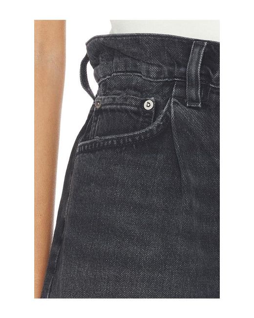 Agolde Black Lyonne Cinched Waist Shorts