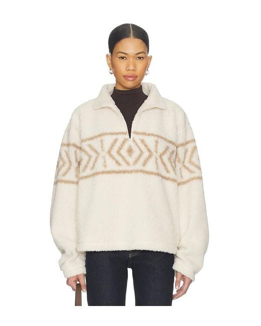 Lovers + Friends Natural Dani Half Zip Pullover