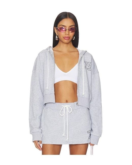 superdown White Kasia Zip Up Hoodie