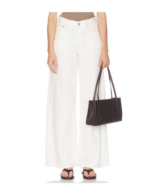 Rag & Bone White Featherweight Sofie Full Wide Jeans