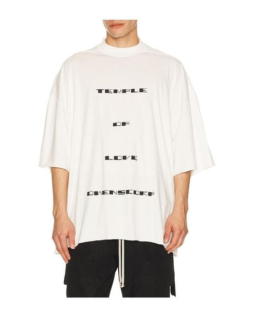 Rick Owens White Temple Of Love Owenscorp Graphic Tommy T for men