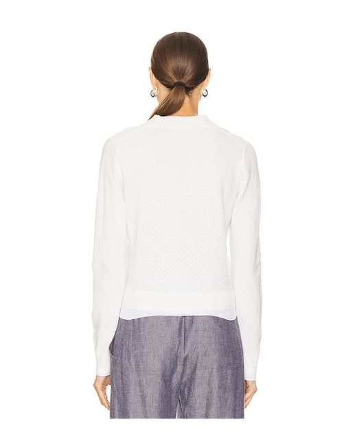 Vince White Double Layer Mesh Cardigan