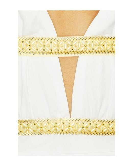Runaway the Label White Xylia Halter Low Plunge Mini Dress