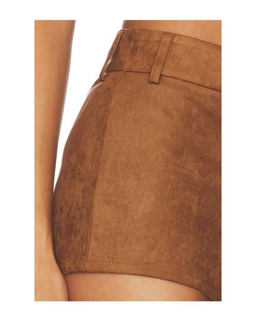 superdown Brown Priya Faux Suede Hot Short