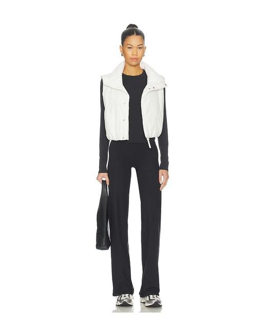 Beyond Yoga White Warm Up Puffer Vest