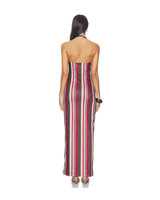 SNDY'S Red Sherri Asymmetrical Maxi Dress