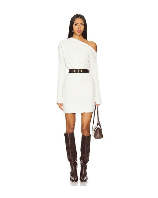 Lovers + Friends White Lucas Off Shoulder Mini Dress