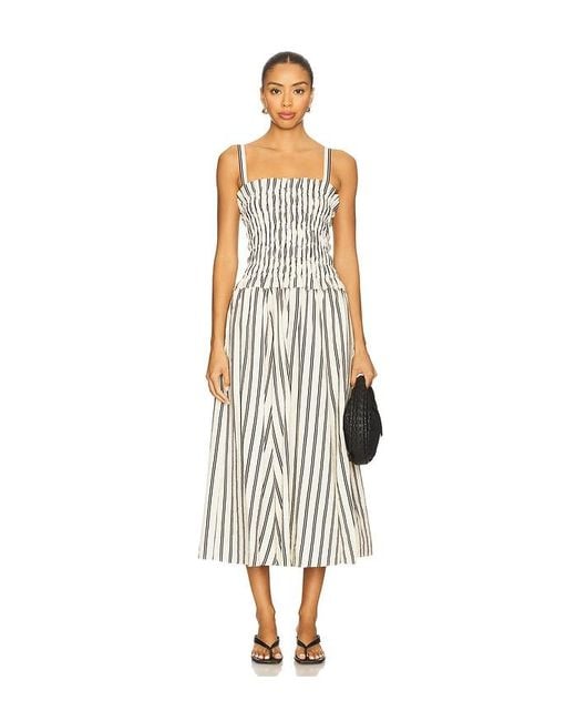Polo Ralph Lauren White Striped Silk-Blend Dress
