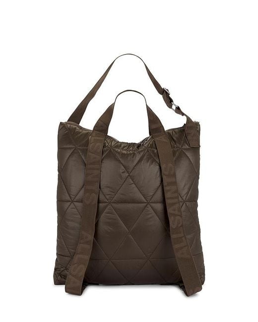AllSaints Brown Kei Quilt Backpack for men