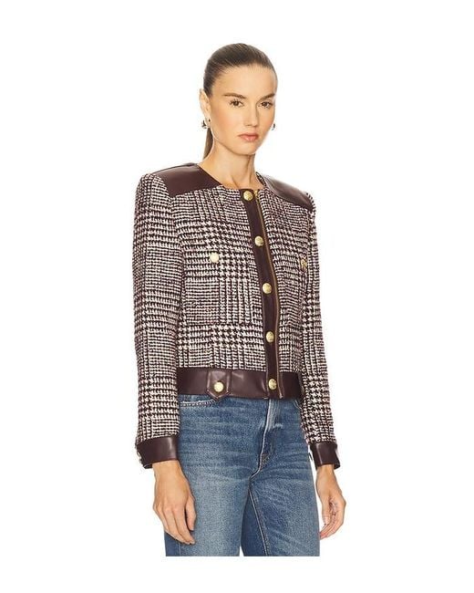 Central Park West Blue Billie Houndstooth Jacket