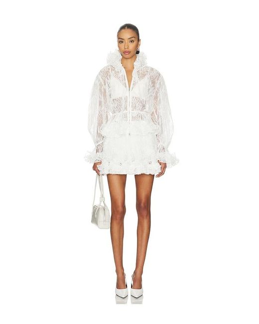 AKNVAS White Kirsten Lace Skirt