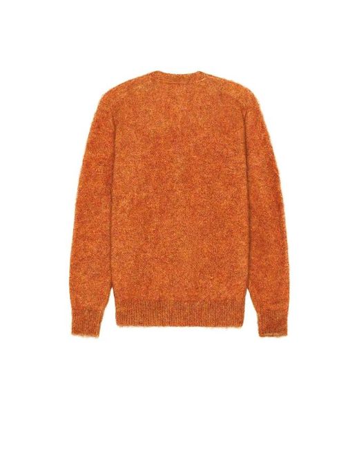 Beams Plus Orange Cardigan Stretch Mohair for men