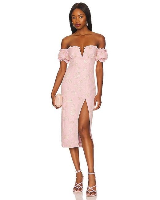MAJORELLE Pink Solandia Midi Dress
