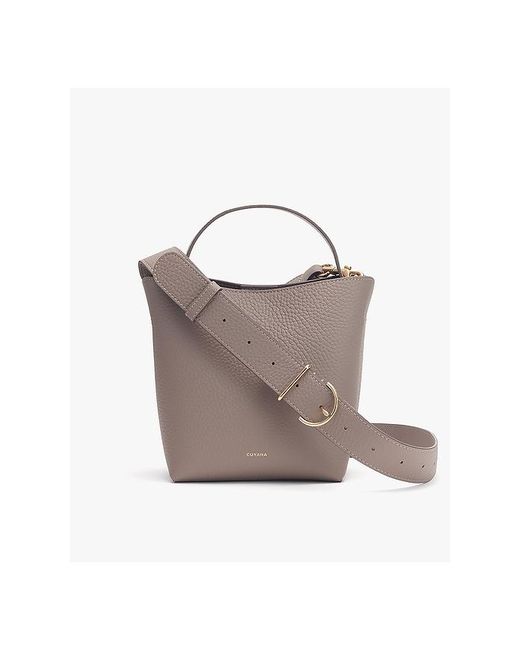 Cuyana White Linea Mini Bucket Bag