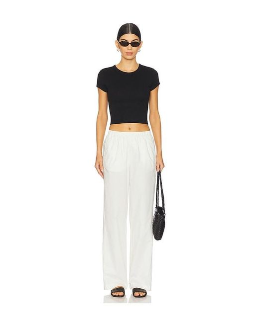 Enza Costa Black Supima Baby Cropped Tee