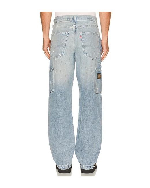 Levi's Blue 568 Loose Straight Double Knee Jeans for men