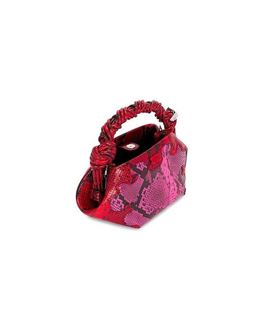 Ganni Red Bou Mini Snake Bag