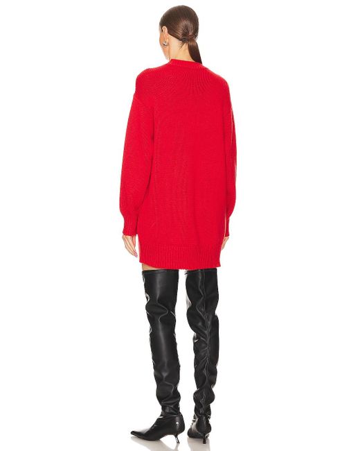 L'academie Manal Sweater Dress Red