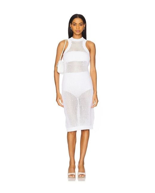 Susana Monaco White Netting Racer Tank Dress