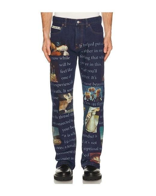 Pleasures Blue Connection Straight Leg Jeans for men