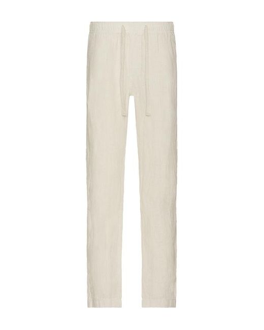 Faherty Brand White Linen Drawstring Pant for men