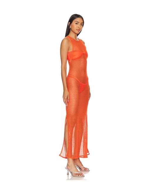 ViX Orange Twist Long Cover Up Dress