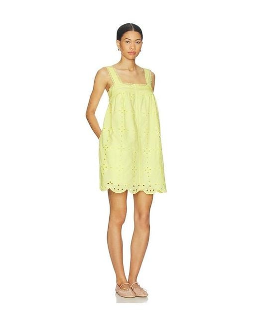Line & Dot Yellow Marga Mini Dress