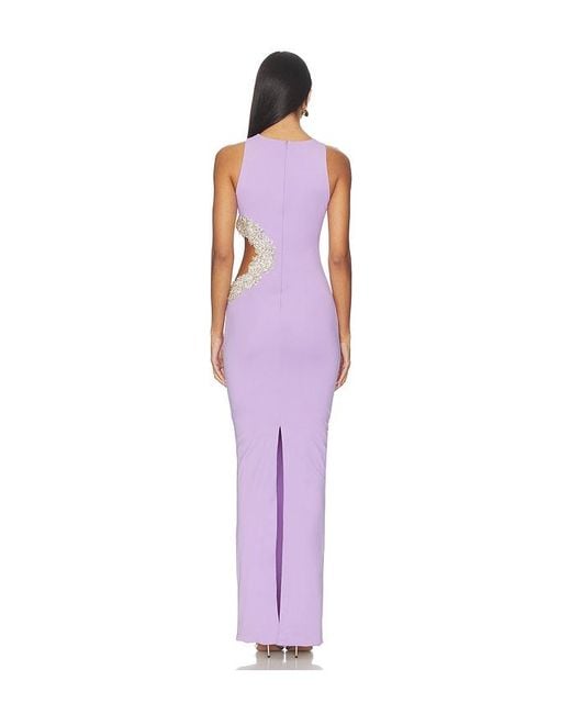 Bronx and Banco Purple Camila Cutout Maxi Dress