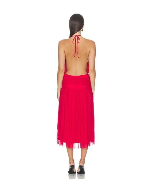 Nossa Backless Midi Dress superdown de color Red