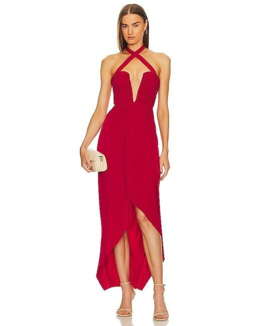 Michael Costello Red X Revolve Leo Gown